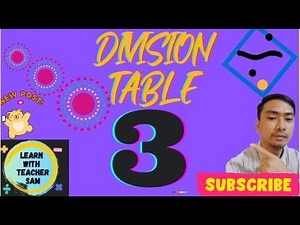 DIVISION TABLE 3 | Practice and Drill | Learn with Teacher Sam
