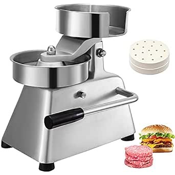 VBENLEM Commercial Hamburger Patty Maker 100mm/4inch Stainless Steel Burger Press Heavy Duty Hamburger Press Meat Patty Maker Hamburger Forming Processor with 1000 Pcs Patty Papers