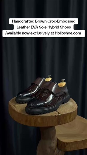 Meet the Handcrafted Brown Croc-Embossed Leather EVA Sole Hybrid Shoes, meticulously handcrafted using the finest exotic leather. Every pair showcases unmatched craftsmanship and luxury, designed for those who appreciate sophistication and style. With their unique crocodile texture, these shoes elevate any wardrobe, offering both elegance and durability. Exclusively available now online at Holloshoe.com #Handmade HolloShoe #LuxuryFootwear #explore #CrocodileLoafers