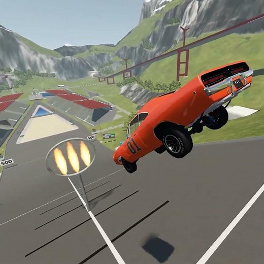 The General Lee Takes on the Ring of Fire in BeamNG Drive | #beamngdrive #carjumparena #ringofire