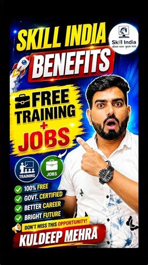 🎓 Government Ki FREE Skill Training Scheme! | FREE Certificate | #shorts #skillindia #knowledge