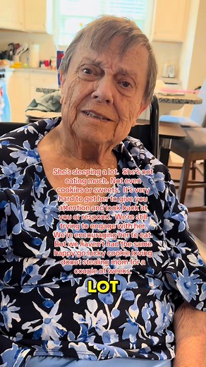 4.8K views · 103 reactions | Here’s kind of the latest update on mom. She’s sleeping a lot. She’s not eating much. Not even cookies or sweets. It’s very hard to get her to give you attention and look back at you or resp | Parents & Son | Facebook