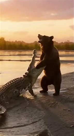 Crocodile Attacks Bear… But It Goes Wrong!