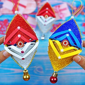 17K views · 167 reactions | Watch how to make Christmas ornaments for home decorations using glitter foam sheet paper - step by step tutorial❄ #Christmas #xmas #ChristmasCrafts #ChristmasDecor #christmasornaments #christmas2024 | Creative Art & Craft Ideas | Facebook