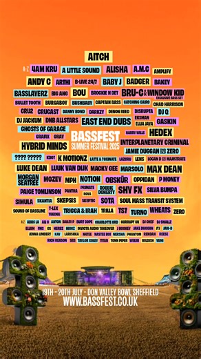 🔥 Win 4 VIP Tickets & £1000 bar tab! BASSFEST SUMMER FESTIVAL 2025! 👉 Like this post & tag a friend for the chance to win: 4 x VIP tickets for both days £1000 bar tab 📈 Each comment = a new entry 🎟 Final tickets are all about to sell out! This festival will sell out in advance so DO NOT MISS OUT! Bassfest Summer Festival 2025 | Saturday 19th & Sunday 20th July | Don Valley Bowl Sheffield 🙌 The winner will be chosen end of May and contacted by the Bassfest account via stories. Please do not 