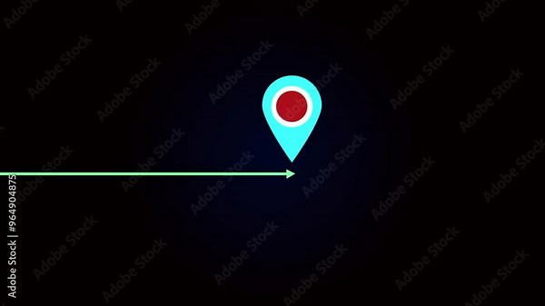 location icon animation. GPS location signal point and location tracking mark.