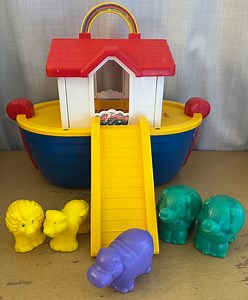 Vintage 1996 Shelcore Noah’s Ark With Ramp and 5 Animals Lions Elephants & a Hippo Toy Boat Set - Etsy UK