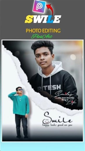 Mobile Photo Editing 😍 Torn Paper Effect | PicsArt Tutorial 🔥 #shorts #picsart