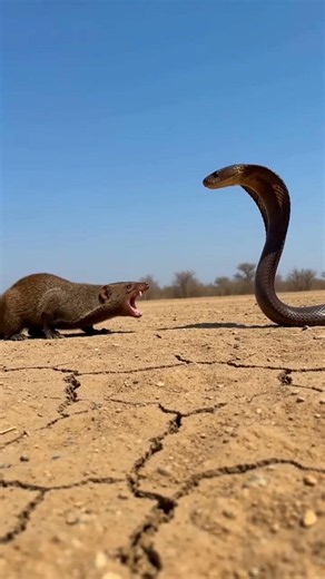 Epic Mongoose vs King Cobra Showdown #desert #cobra #mongoose #kingcobra #wildlife