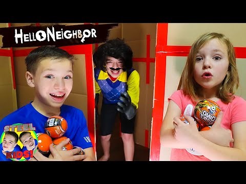 HELLO NEIGHBOR In Real Life DINO STRIKE! Steel Kids