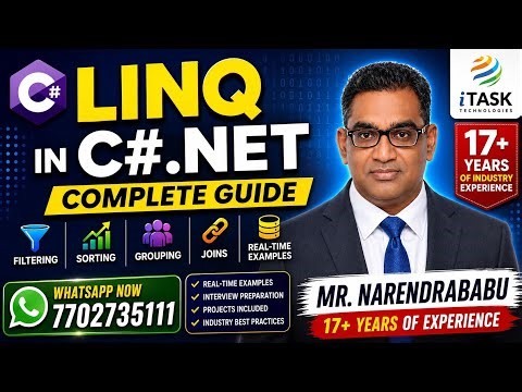 Master LINQ in C#.NET | Query Syntax, Method Syntax, & Real-Time Examples by Mr.Narendrababu