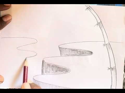 Beautiful valley drawing in simple way