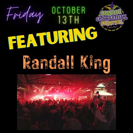 Downtown Conroe Friday October 13th live on the Texas Stage Featuring Randall King , Coffey Anderson, & Will Carter Band A great start to a funfilled weekend of live music, carnival, food, and shopping. For tickets go to https://www.friendsofconroe.com/p/tickets--deals #texasfestivalsandevents #texasmusic #DowntownConroe #conroecajuncatfishfestival #friendsofconroe #texasfestivals #coffeyanderson #randallkingband #willcarterband | Conroe Cajun Catfish Festival