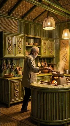 “Snake-Inspired Bamboo Bedroom: Jungle Oasis in 8K” #edit #trending #explore #shorts