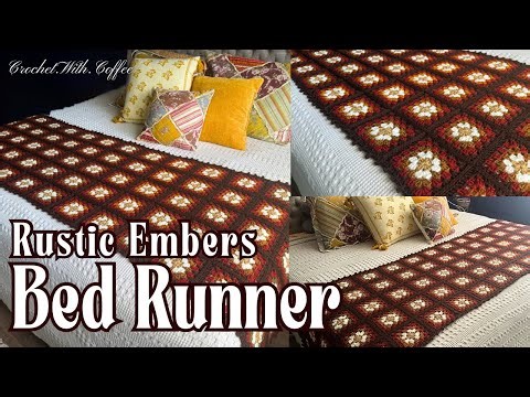 Rustic Embers Bed Runner | Granny Squares Crochet Tutorial 🧶 | Easy Beginner-Friendly