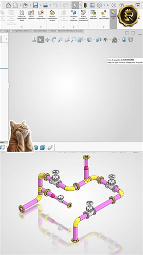 Así se ve cuando entiendes Routing de verdad en SolidWorks 🔧🔥 No es solo dibujar tubos: es definir recorridos correctos, respetar radios, longitudes y conexiones reales de ingeniería. Cuando dominas esto, tus modelos dejan de ser “bonitos” y pasan a ser fabricables. 📅 Del 26 al 29 de enero – MASTERCLASS #SolidWorks #RoutingSolidWorks #MasterclassSolidWorks #DiseñoMecánico #IngenieríaMecánica #CAD3D #Tuberías #MechanicalDesign #IngenieríaIndustrial #Modelado3D | Robin Sarmiento