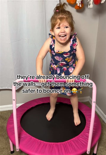 Folds up for easy storage-endless fun to burn all that extra energy! 😍 Say goodbye 👋 to jumping on furniture mamas! #indoortrampoline #trampoline #kidsplay #indoorplayground #toddlerplay