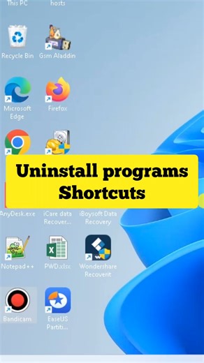 Uninstall Program Open shortcut Run Comment ##shortcut #windowstips #techtips #computertipsandtricks #windows #windows11 #shortcutkeys #windowshacks #tipsandtricks @topfans Tech Whiz Ajith | Tech Whiz Ajith
