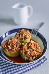 Stuffed Zucchini with Ground Beef and Rice (Punjene Tikvice) - Balkan Lunch Box