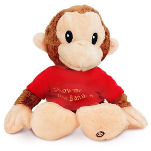 [Hot Item] Custom Made 25cm Soft Plush Monkey Animal Design Lovely Stuffed Toy Bag with Zipper