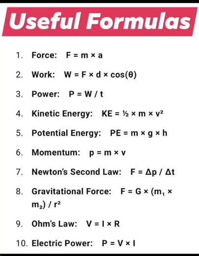 Useful Formula||Physics Formula| Class 10th physics formula| viral
