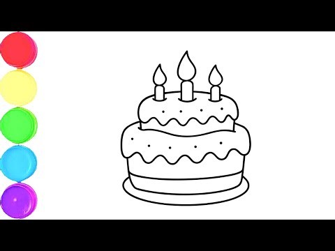 How to Draw Birthday Cake🎂 || Easy Drawing Birthday Cake Step by Step🎈 || Drawing For Kids & Toddler