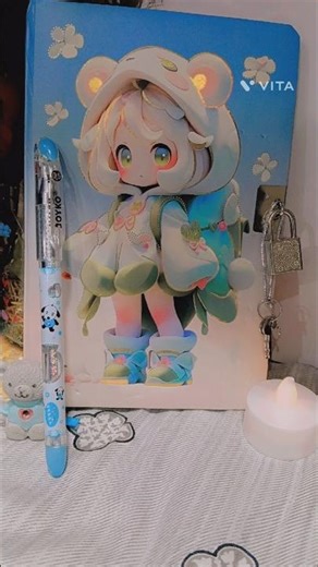 reviewing 3D diary with 🔐 lock and key 😱 cute beautiful anaesthetic 🤌✨💖 anime vibe youtube shorts