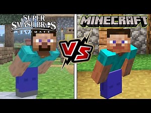 Smash Bros Ultimate VS Minecraft (Steve's Moveset Comparison & More!)