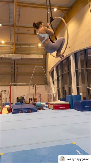 21K views · 229 reactions | Check out this spanset flip to hip hang from @reallyhappysad!  #aerialhooptricks | Aerial Hoop Tricks | Facebook