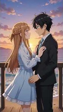 Sword Art Online Kirito and Asuna beautiful moment together like a beautiful couple