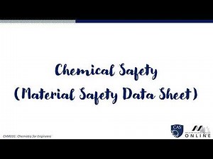 Lesson 32 Chemical Safety MSDS