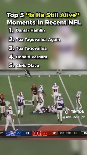 NFL “Is He Still Alive?” Moments? #nfl #football #damarhamlin #tuatagovailoa #chrisolave