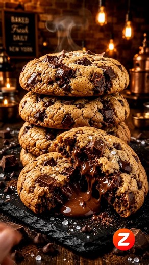 The BEST New York Chocolate Chip Cookies 🍪 Gooey Bakery-Style Cookies! #shorts
