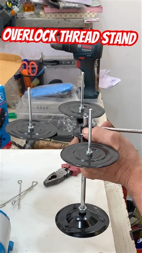 Fitting Overlock Thread Stand#sewingmachine #sewinghacks #sewingtips #tailoring #tailoringmachine