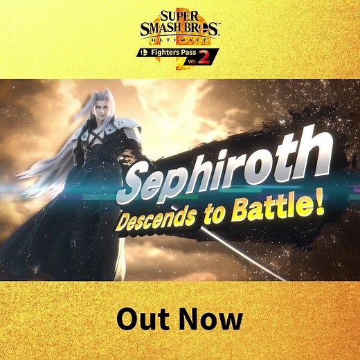 15K views · 201 reactions | The legendary SOLDIER, Sephiroth from the FINAL FANTASY VII series, is coming to Super Smash Bros. Ultimate as a DLC fighter on December 23rd. Check out the one-winged angel’s reveal trailer below. | Nintendo Switch | Facebook