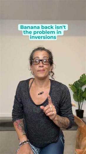We have an obsession with removing "banana back" in our inversions, but you know it’s 100% possible to balance inversions with banana back? The obsession with removing banana back gets to come AFTER You are successfully balancing. Let go of PERFECTION, and look for the MOST VIABLE SHAPE for your body. That being said, banana back is not ACTUALLY your problem. It's usually NOT your actual back causing the issue - it's those tight shoulders! If your upper arms don’t naturally align with your ears 