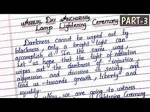 Annual Day Anchoring Script| PART-3| Lamp Lightening Ceremony Anchoring for one Anchor on Annual Day