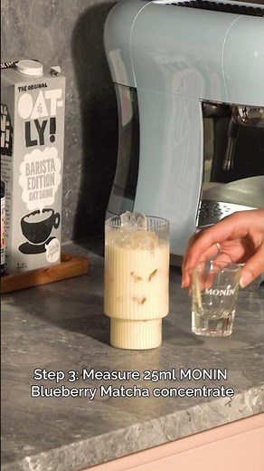 How to make an Iced Blueberry Matcha with just MONIN's new concentrate