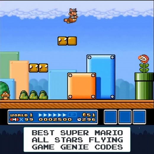 Best Super Mario All Stars "Flying" Game Genie Codes #shorts
