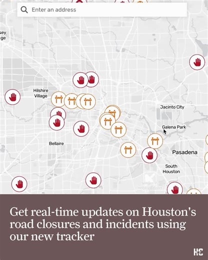 Houston Chronicle on Instagram: "The Houston Chronicle is tracking road closures, obstructions and crashes in real time to help you navigate Houston's roads safely.⁠ ⁠ This page uses data from the Texas Department of Transportation, which covers interstates, US highways, state highways, and farm-to-market roads. It includes reports of flooding and icy conditions, as well as crashes, stalled vehicles and roadway debris that may disrupt travel.⁠ ⁠ Use the map to find reported incidents that could 