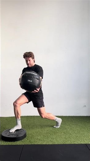 Split Stance Medball Oscillations Lunge