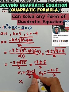 Solving Quadratic Equation by Quadratic Formula‼️ #grade9students #grade10students #Grade11students #Grade12students #collegestudent #collegemath #mathematics #math #mathtutor #mathematician #mathfun #mathhelp #mathtrick #mathisfun #mathteacher #TeamHilas #TeamSolid #viralvideo #viralpost #LETReview #CivilServiceReview #StarsEverywhere | Math Teacher Mario