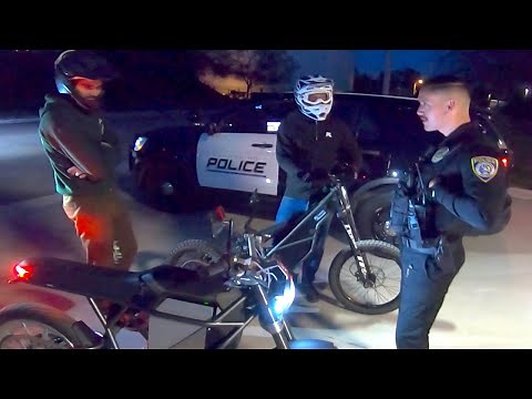 Police pull over electric dirt bikes