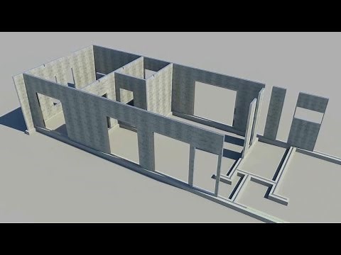 EPS Cement Sandwich Wall Panels House 3D Video