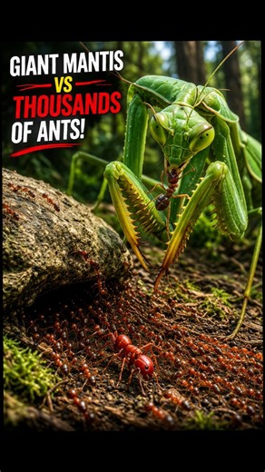 Giant Mantis vs Thousands of Ants 😱🔥 #shorts #mantis #ants #trending #viral