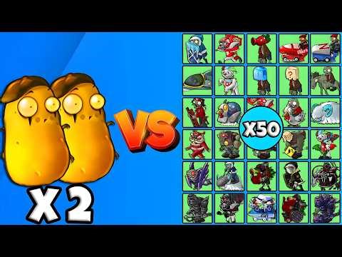 2 Gold Imitater Fusion vs All Zombies x50 - PVZ Fusion