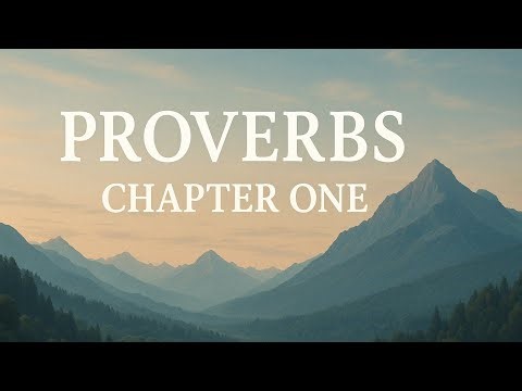 Proverbs Chapter One. [New International Version]