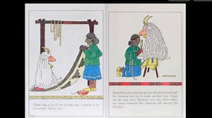 Story Time: The Goat in the Rug Our first story, “The Goat in the Rug”, is by Charles Blood and Martin Link, and is illustrated by Nancy W. Parker. Published by Aladdin Paperbacks Geraldine is a goat, and Glenmae, a Navajo weaver. One day, Glenmae decides to weave Geraldine into a rug. First Geraldine is clipped. Then her wool is spun into fine, strong yarn. Finally, Glenmae weaves the wool on her loom. They reader learns, along with Geraldine, about the care and pride involved in the weaving of