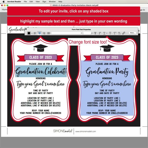 Royal Blue Graduation Party Invitation Template (instant Download) - Etsy