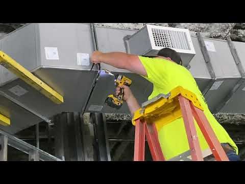 Hanging TDC Duct with Sumner Duct Lift and Sectioning with Duro Dyne EZ Corners